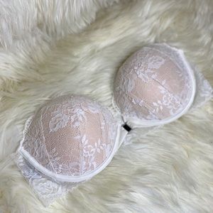 VS strapless padded lace bra